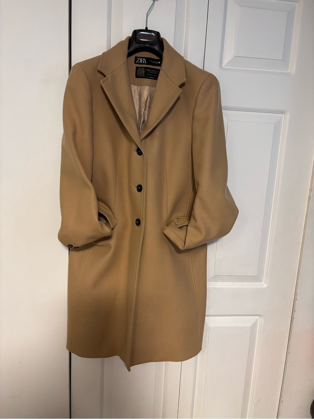 Zara Camel Single-Breasted Trench Coat